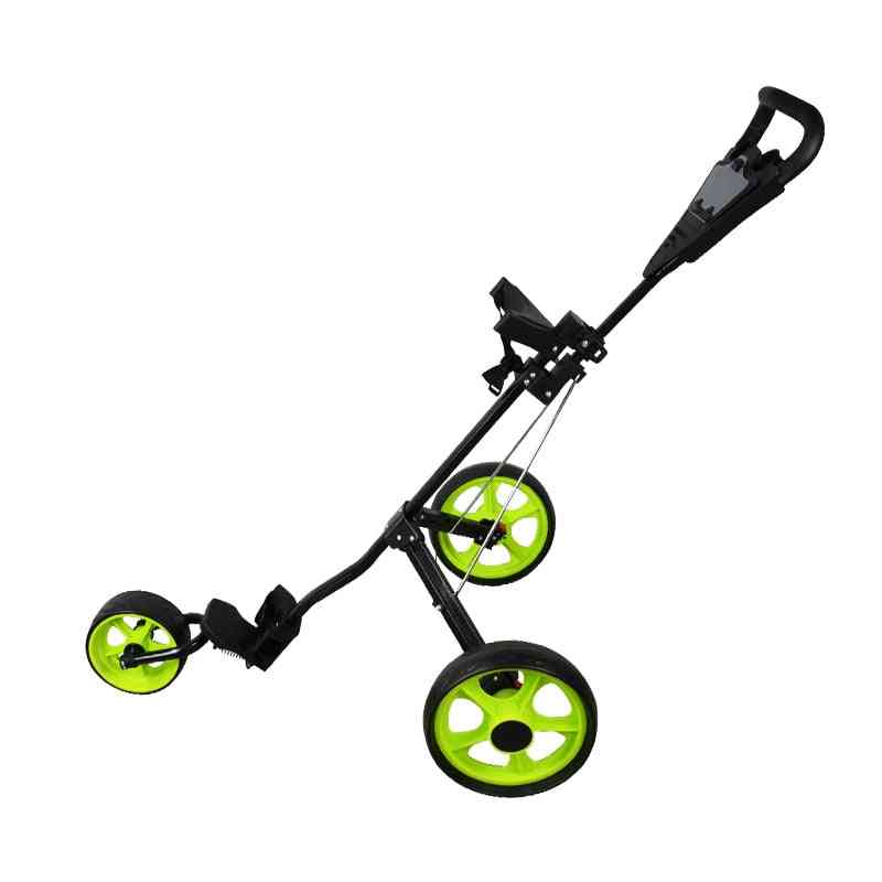 3-hjuls kølle push, pull cart, golf tralle