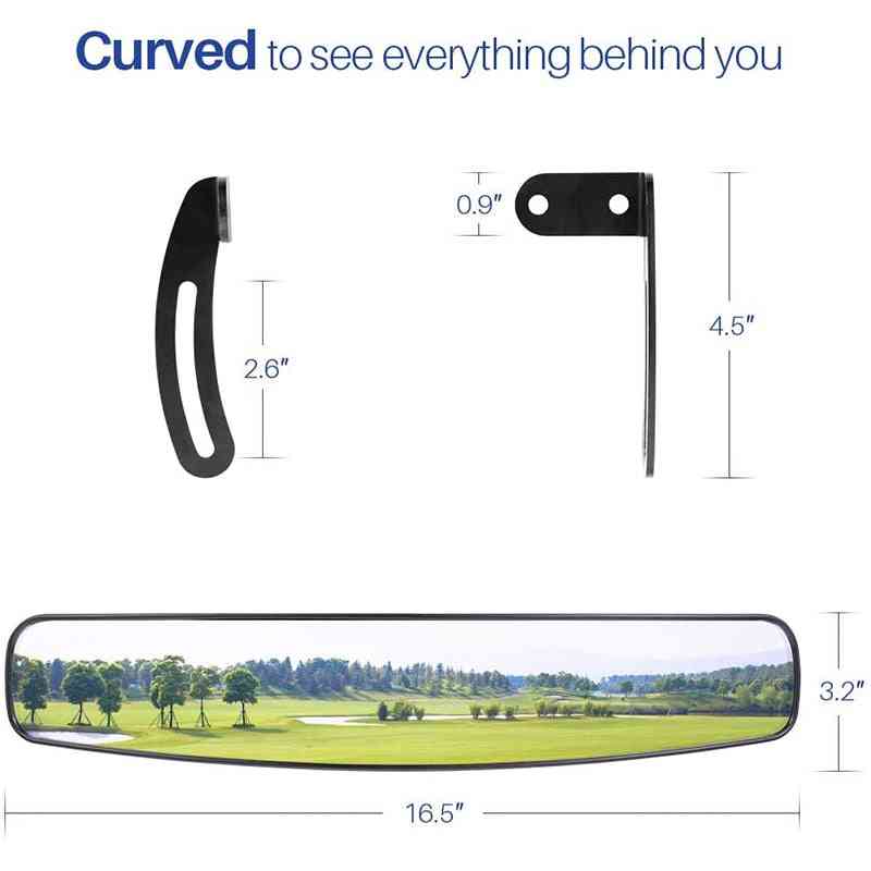 Miroir universel convexe pour voiturette de golf avec vue arrière large