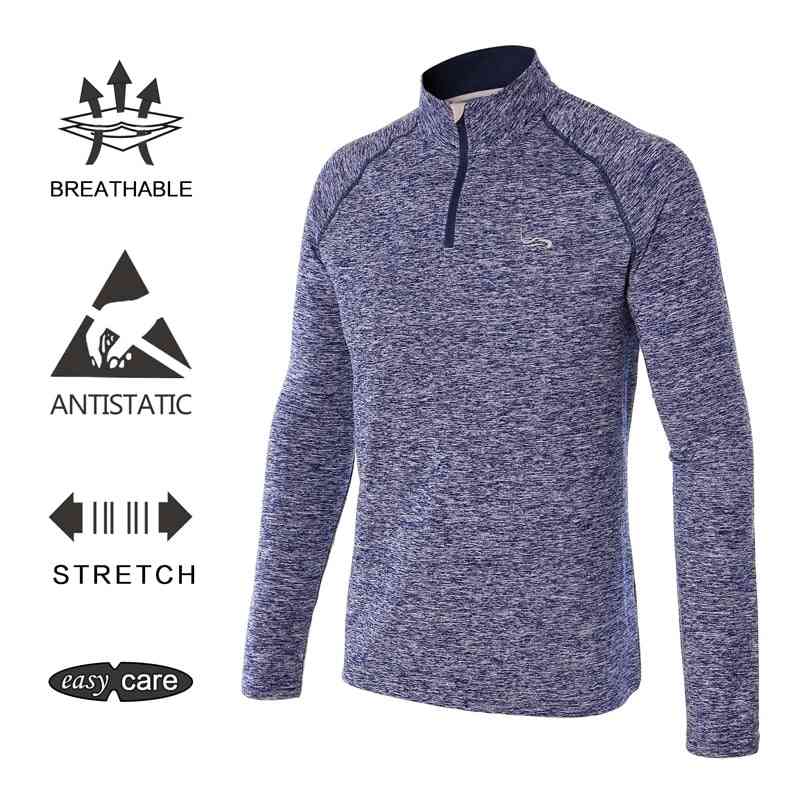 Zimný pánsky pulóver s dlhým rukávom, golfové tričko na zips, pánske športové oblečenie, jarné, jesenné, teplé outdoorové oblečenie