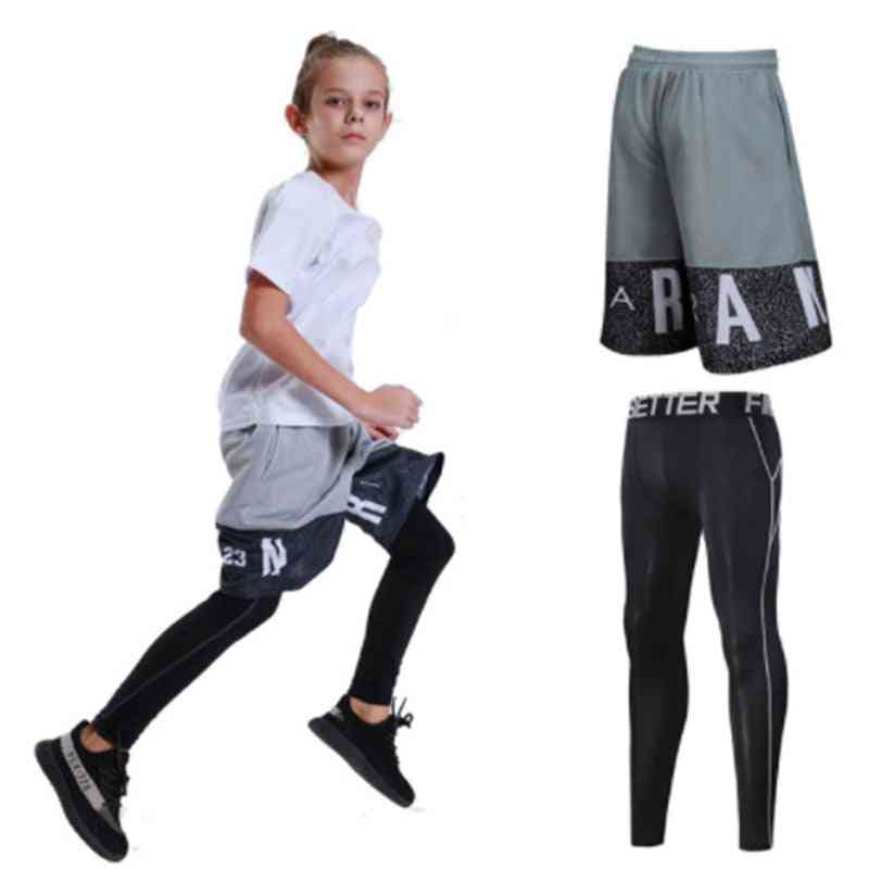 Sport Basketball Shorts Sets, Gym Quick-dry Tight Suit