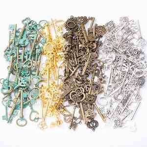 Metal Mixed Charm Keys Series Antique Bronze Bracelet Handmade Jewelry