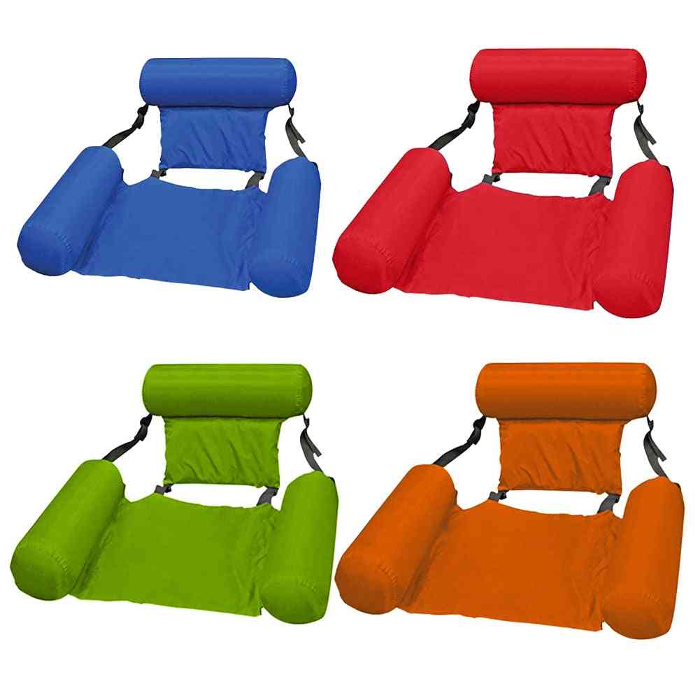Summer- Inflatable Foldable Air Mattresses Bed, Floating Lounger Chair