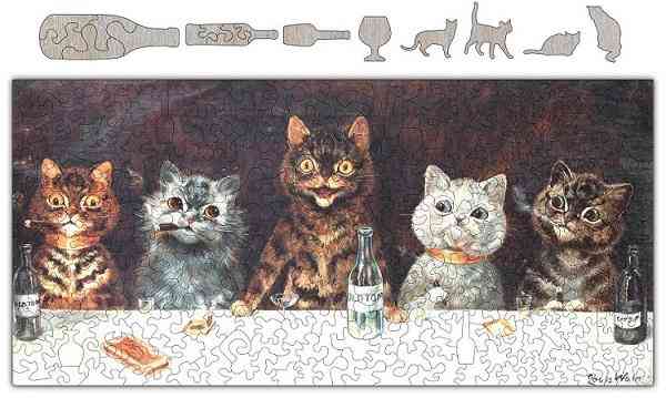 Cats Know How To Party- Wooden Whimsical Puzzle