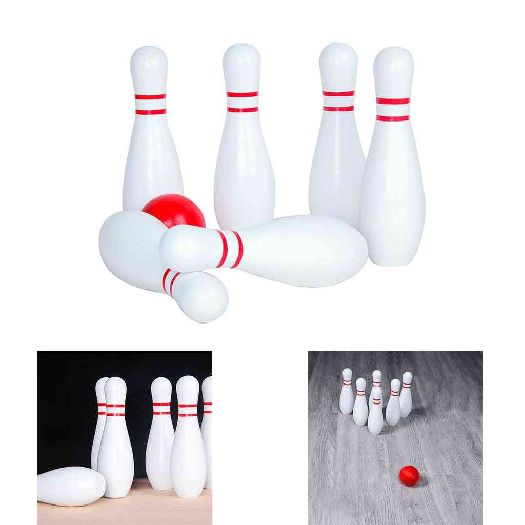 Kids Bowling Set,tossing Wooden Toy, Sport Game For Family Pins And Ball