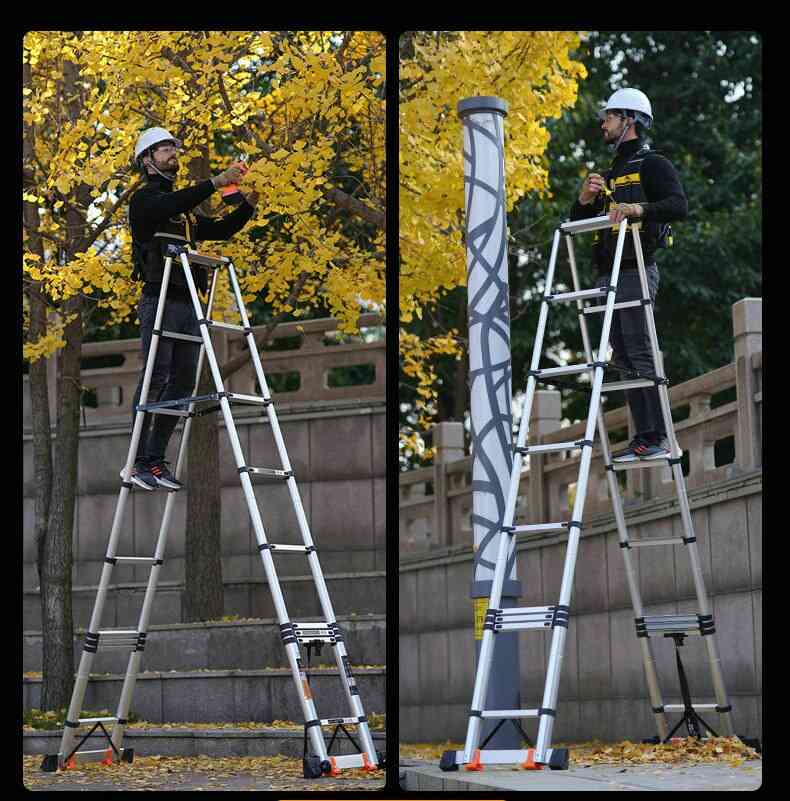 Telescopic Herringbone Household Folding Ladder