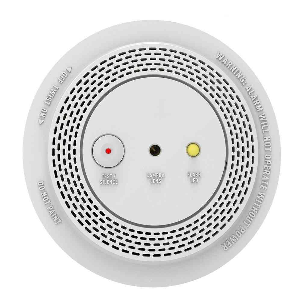 Wireless- Smart Wifi Photo Camera, Remote Voice Led Indicator, Smoke Alarm Detector