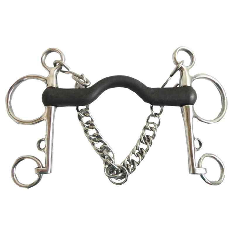 Stainless Steel Horse Bit Wrapped Black Rubber