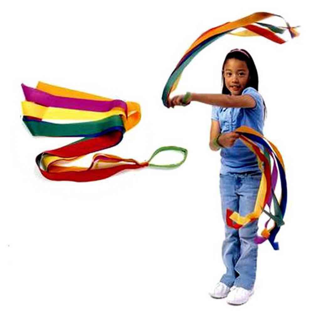 Children Traditional Retro Rainbow Streamer Dance, Interactive Color Ribbon