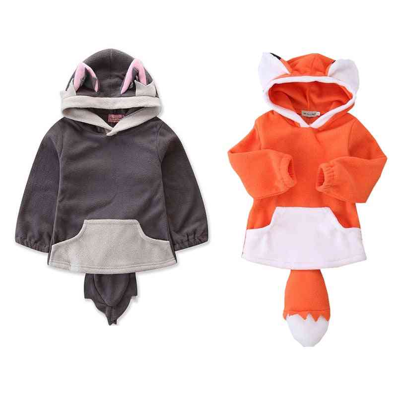 Dieťa chlapček, dievčenská bunda, kabáty, líščí kapucňa, detský kostým, vrchné oblečenie, pelerína