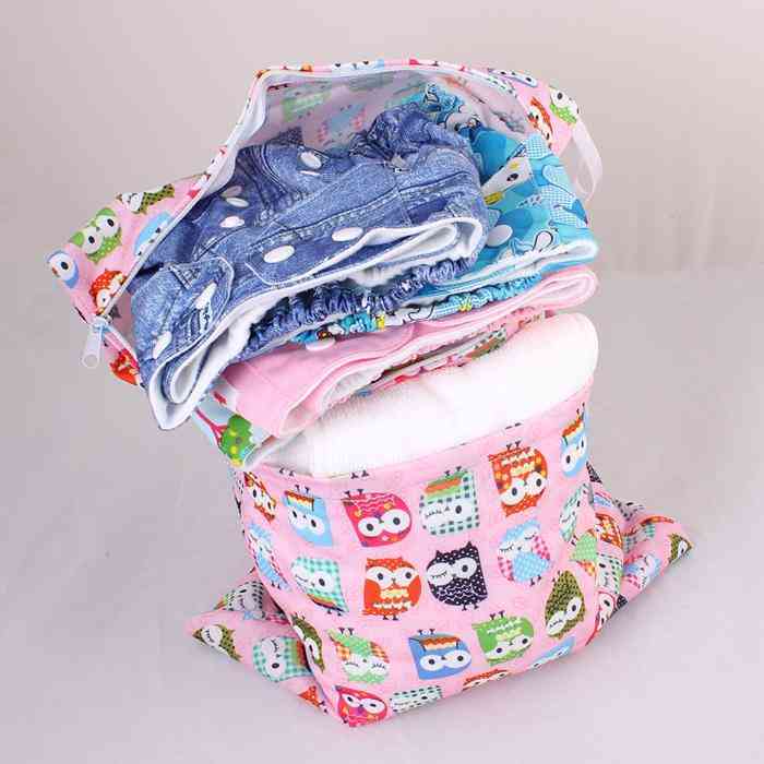 Wet Dry, Zippered Baby Diaper Bag, Waterproof Nappy Bags
