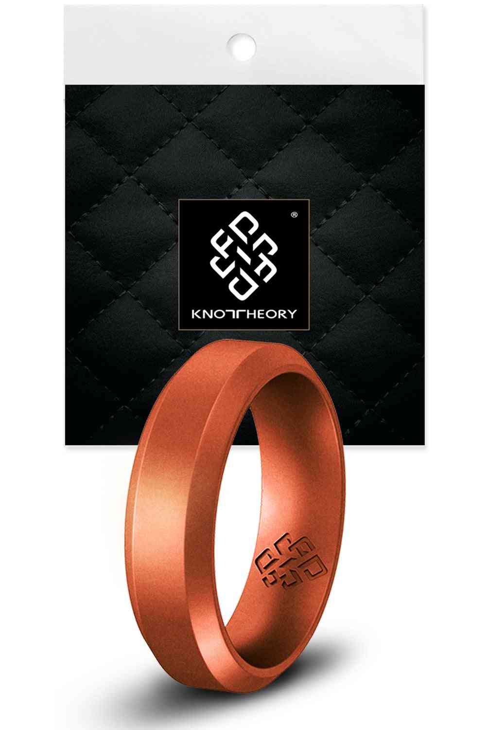 Copper Bevel Edge Breathable, Silicone Ring For Men