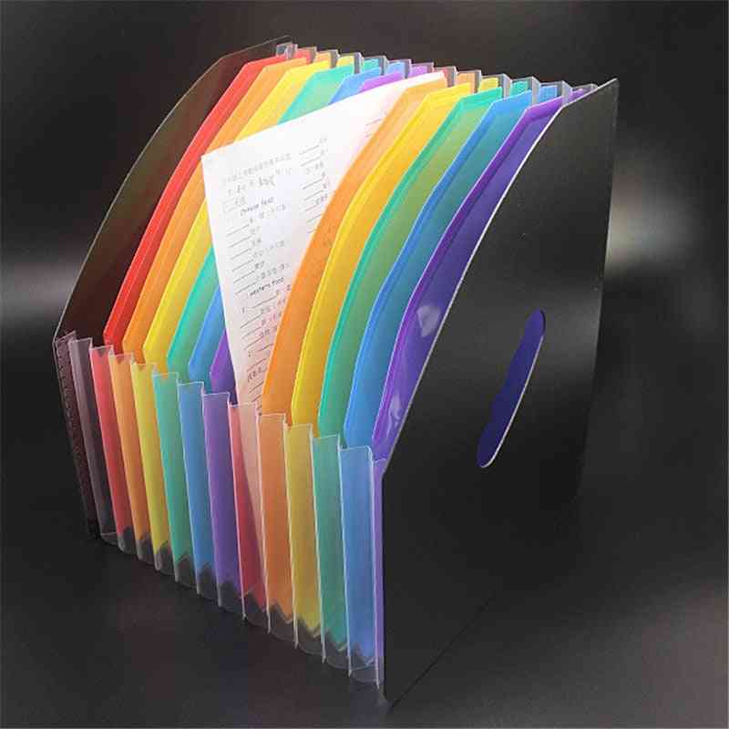Expandable Accordion Folder, Rainbow Mini Standing File Basket