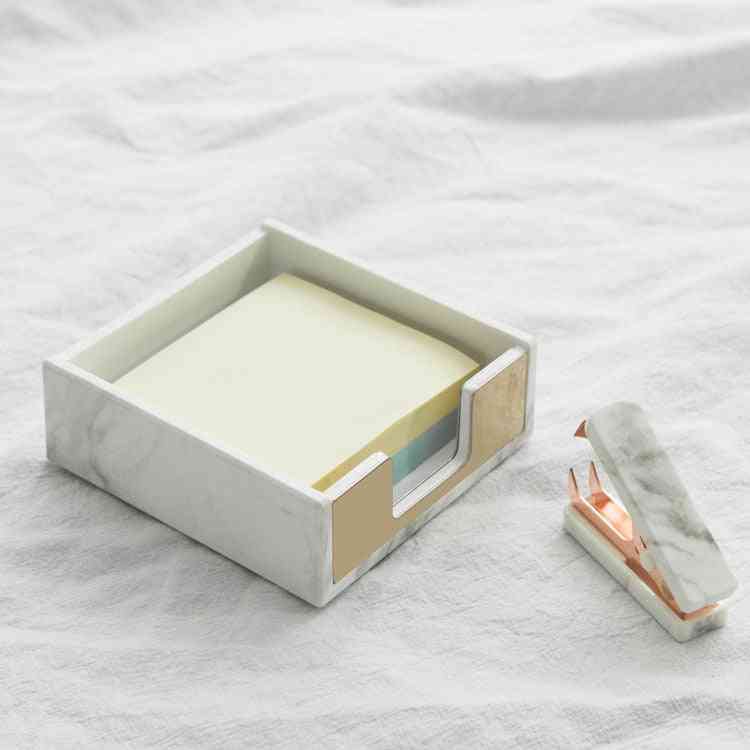 Marble Texture Stationery Creative Desktop Sticky Notes Box Memo Pads Holder