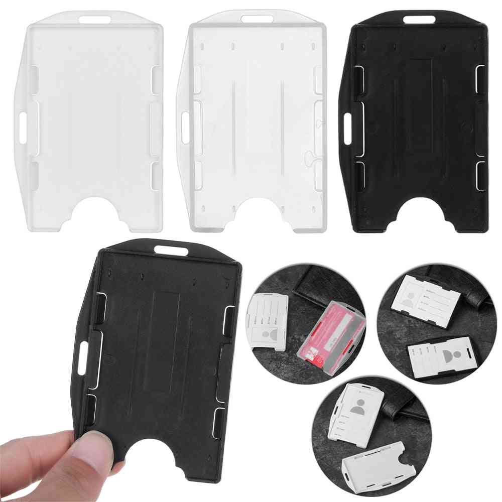Portable Multi-use Hard Badge Work Id Card Holder Protector Cover Case
