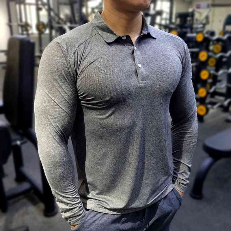 Rask tørr løpeskjorte, menns bodybuilding sport t-skjorte