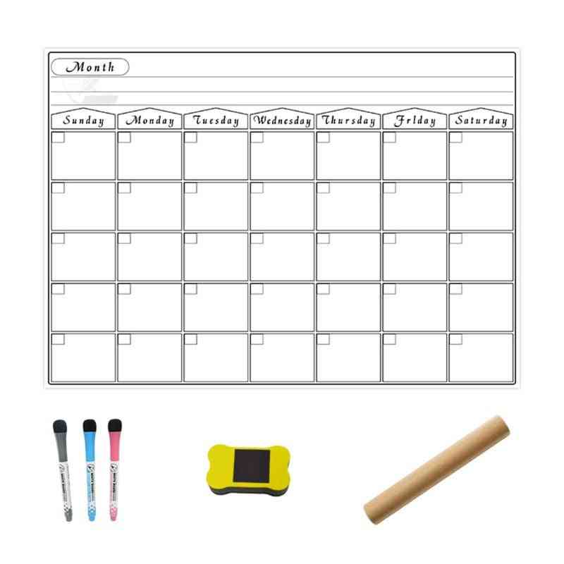 A3 Magnetic Monthly Planner Whiteboard Calendar Fridge Drawing Refrigerator Bulletin