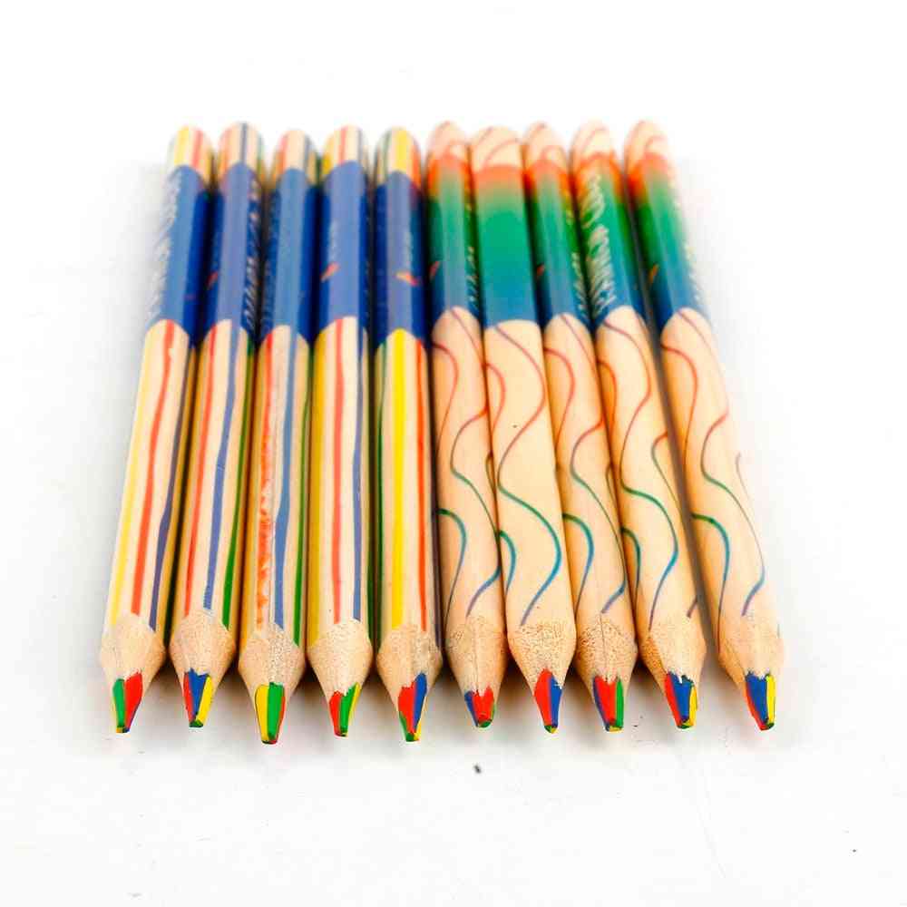 Wood Rainbow Color Pencil For Kid School Graffiti Drawing Painting
