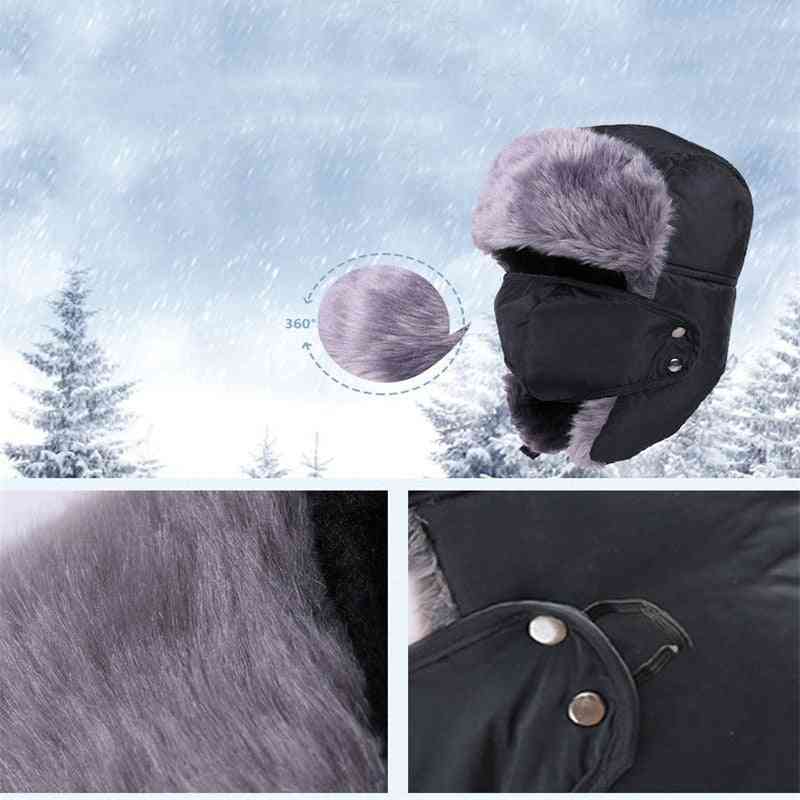 Ski Hat / Cap With Face Mask Thicken Skiing Bibs