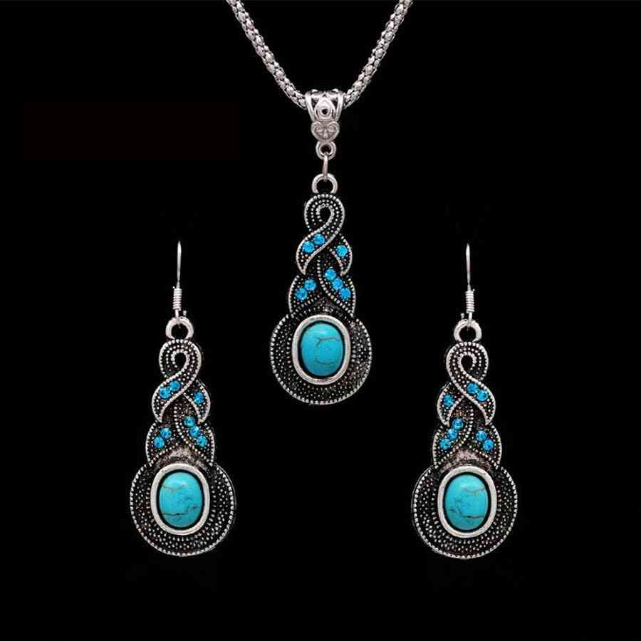 Bohemian Tibetan Silver Color African Beads Jewelry Sets For Women Wedding Sets