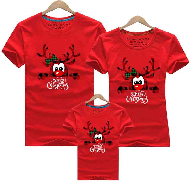 Family Christmas- Dad Mom, Kids T-shirts Set-a
