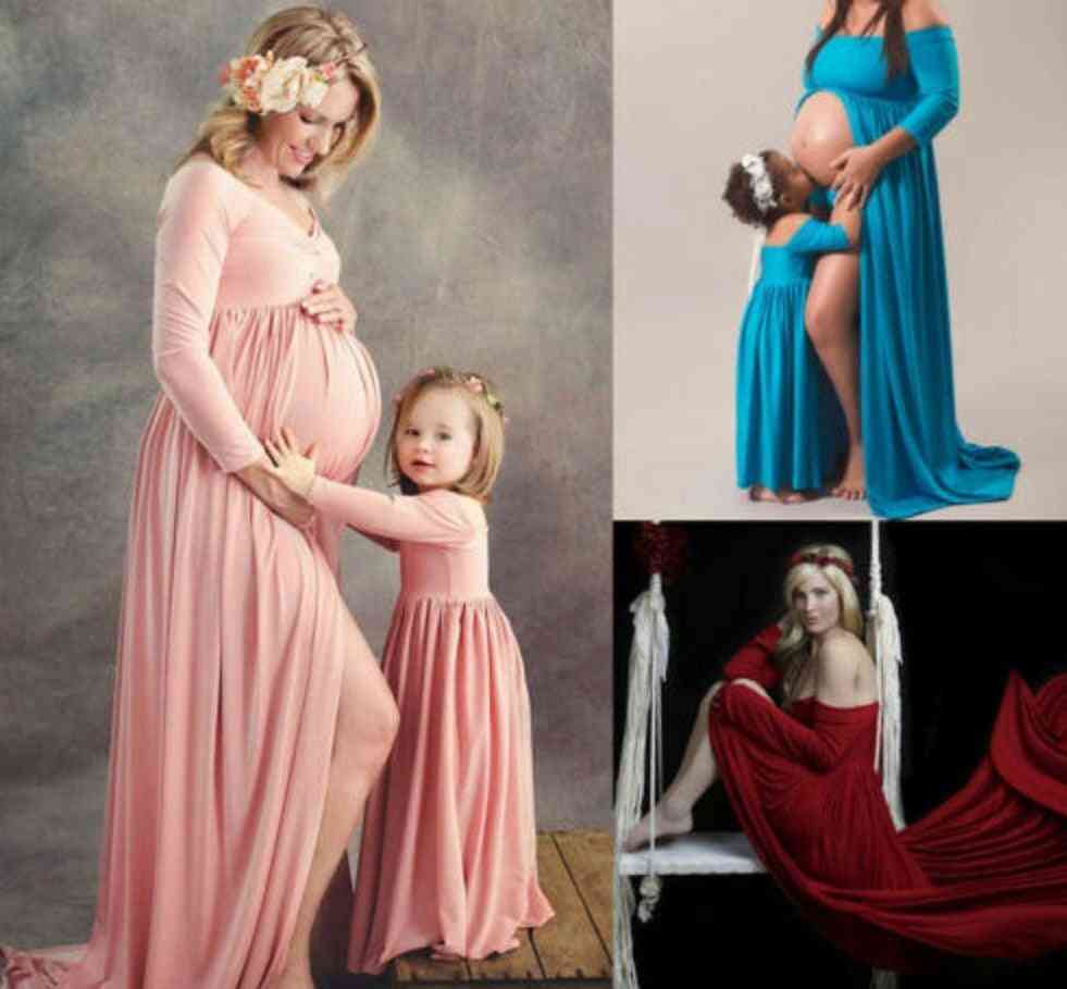 Pregnant Women Maxi Dress, Mother & Daughter Match