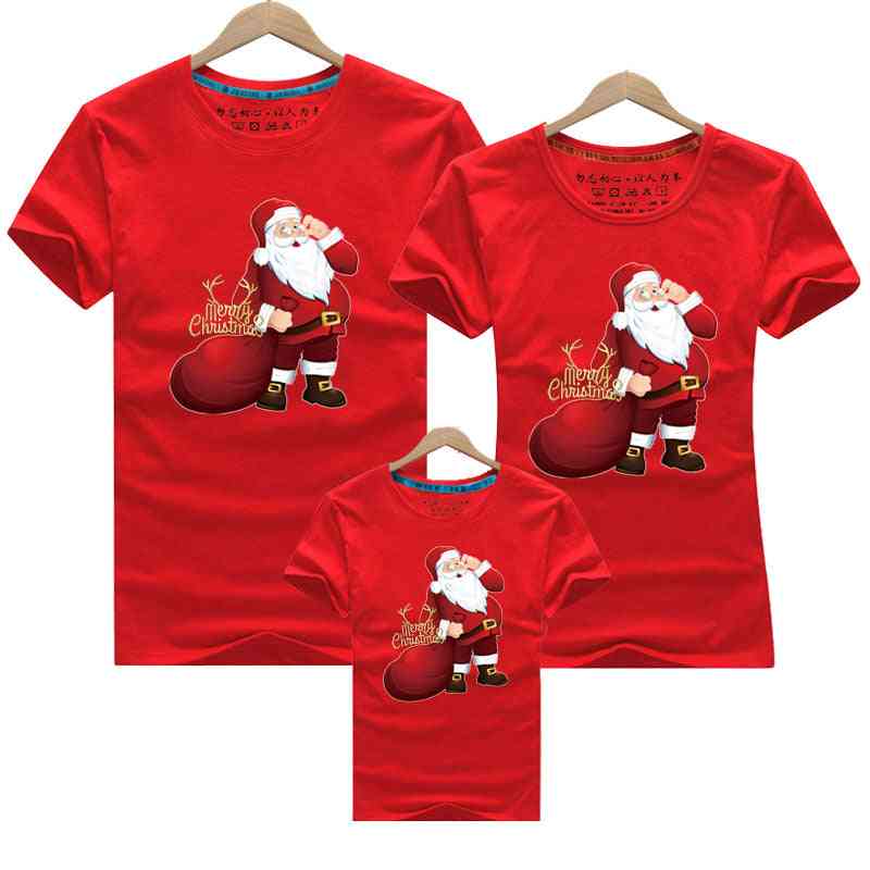 Vestiti natalizi per la famiglia, t-shirt da ballo a maniche corte