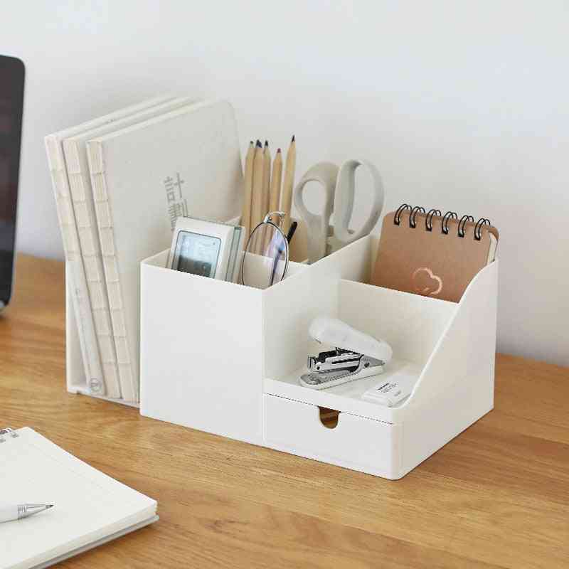Creative Abs Desk Organizer Storage Holder, Desktop Pencil Pen Holders Badge Box