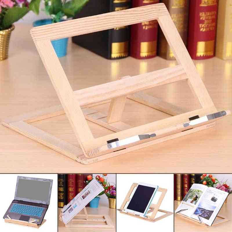 Wooden Frame Reading Bookshelf Bracket Tablet