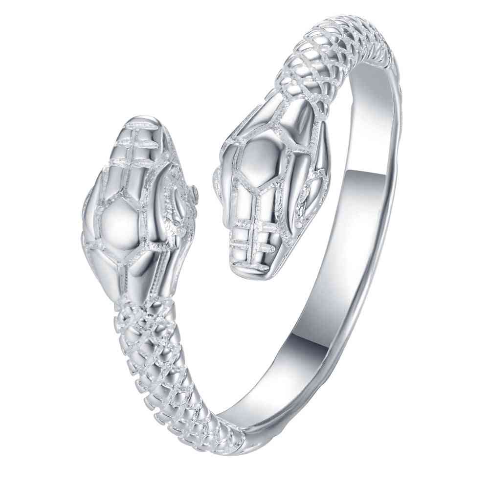 Snake Simple Silver Plated Ring/men