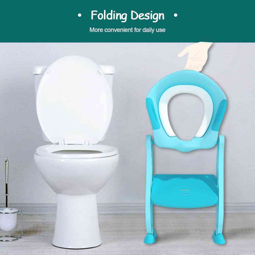 Skladacie WC protišmykové stupňovité sedadlo pre tréning na nočníku, ľahko zostaviteľné, nastaviteľné