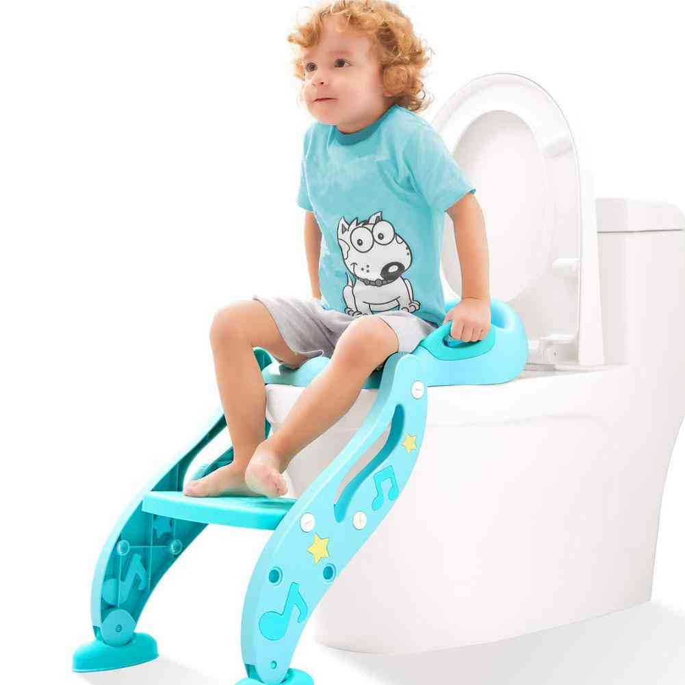 Skladacie WC protišmykové stupňovité sedadlo pre tréning na nočníku, ľahko zostaviteľné, nastaviteľné