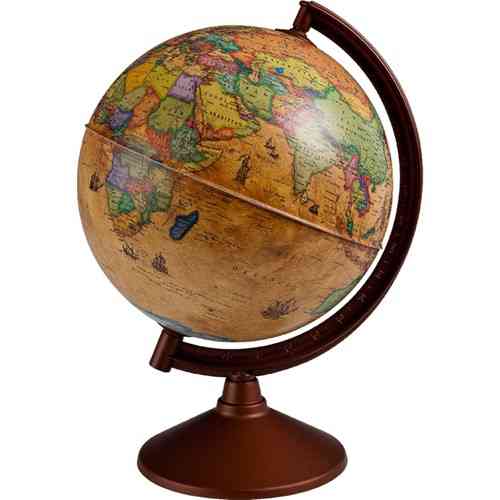 Ancient Earth Globe- Geography Lesson Map, School Decorative Ornamental