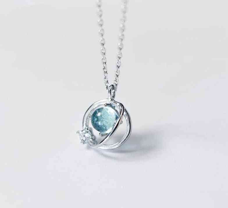 Blue Aurora Planet, Sweet Simple Necklace's