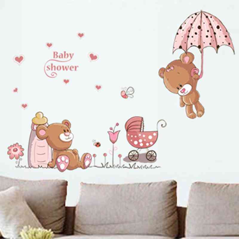 Sticker mural ours brun pour chambre d'enfant