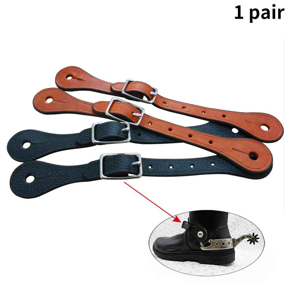 1pair Equestrian Equipment Sports Horse Riding Accessories -  Faux Leather Spur Strap