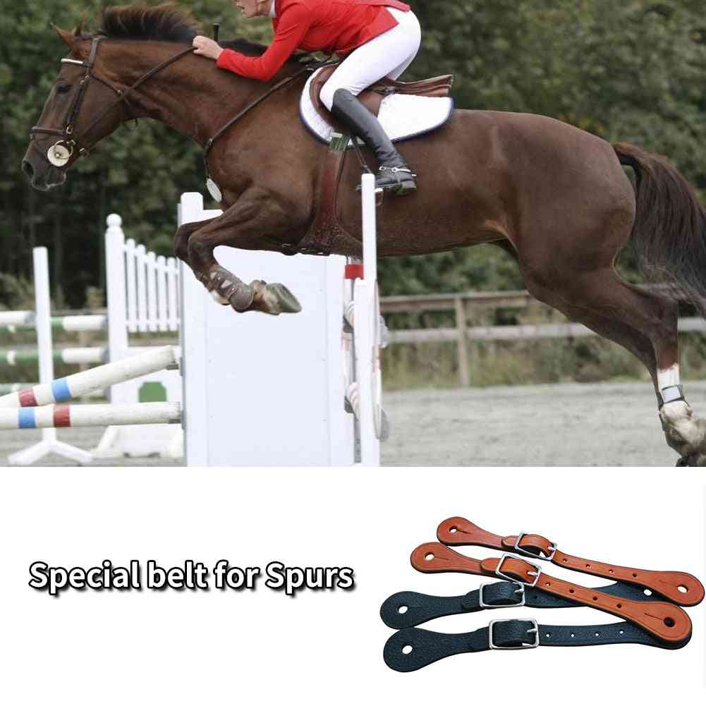 1pair Equestrian Equipment Sports Horse Riding Accessories -  Faux Leather Spur Strap