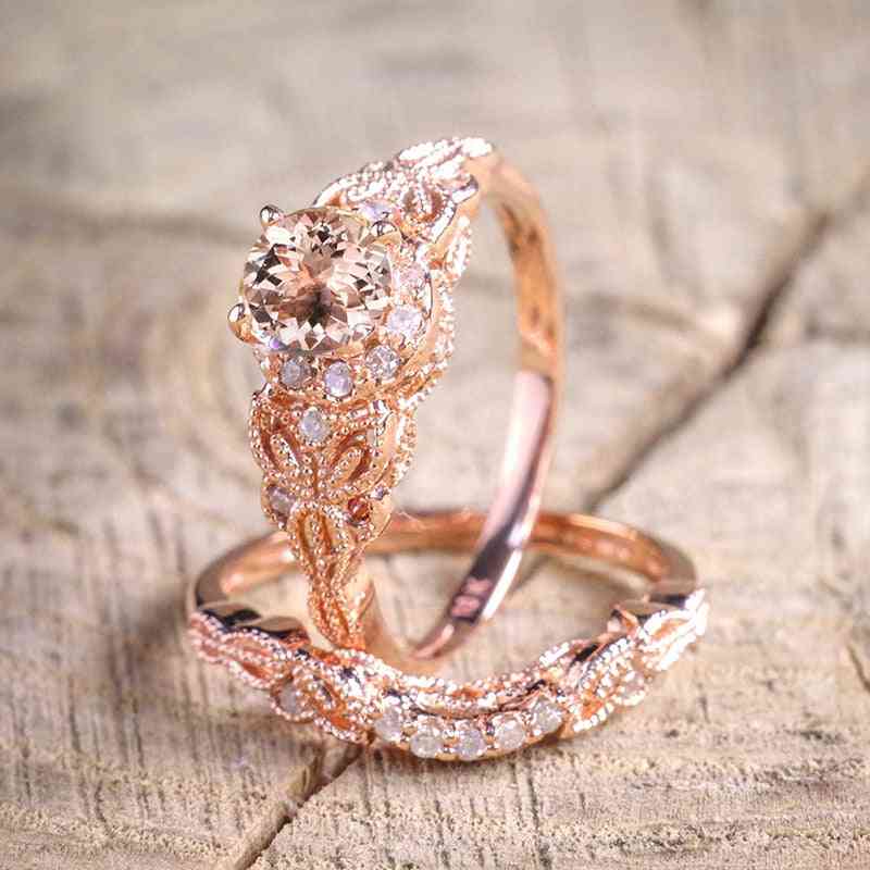 Women Rose Gold Color Wedding Rings