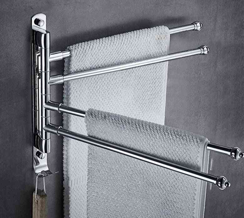 Porte-serviettes pivotant pour salle de bain en acier inoxydable