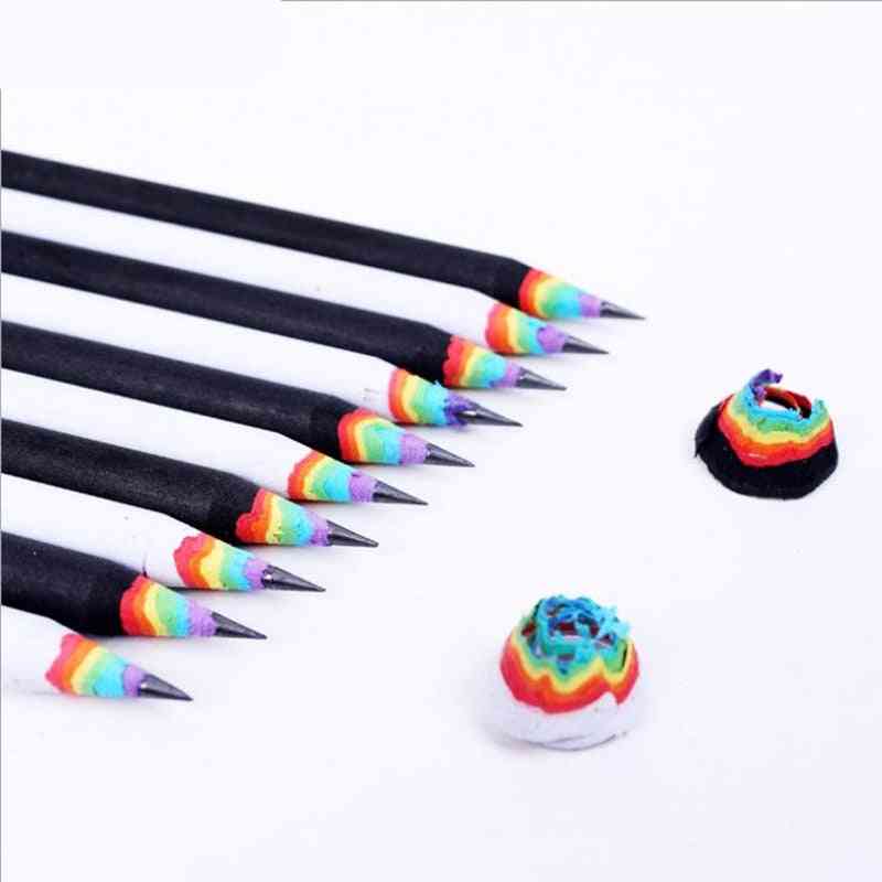 6pcs/set Pencil Hb Rainbow Color Pencil