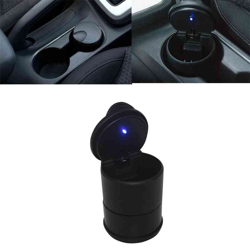 Car Led Ashtray Garbage Coin Storage Cup Container