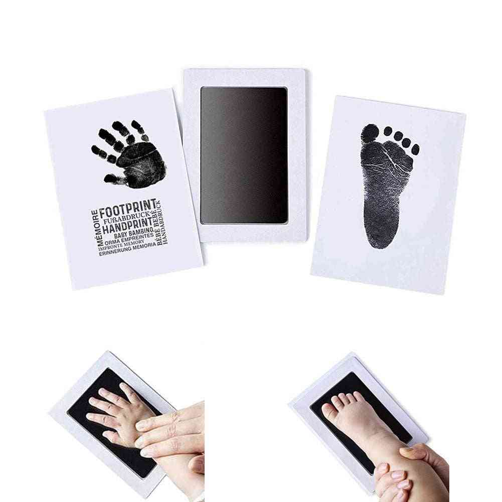 Baby Footprint Imprint Cards, Handprint Ink Pad, Stamp Non-toxic, Inkless, Infant Mess Free Safe, Newborn Souvenir