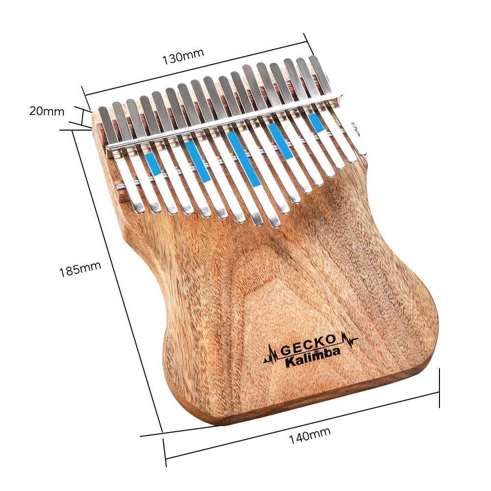 B Tone Gecko Kalimba 17 Keys Full Veneer Camphor Wood,with Instruction And Tune Hammer, Portable Thumb Piano Mbira Sanza K17cap