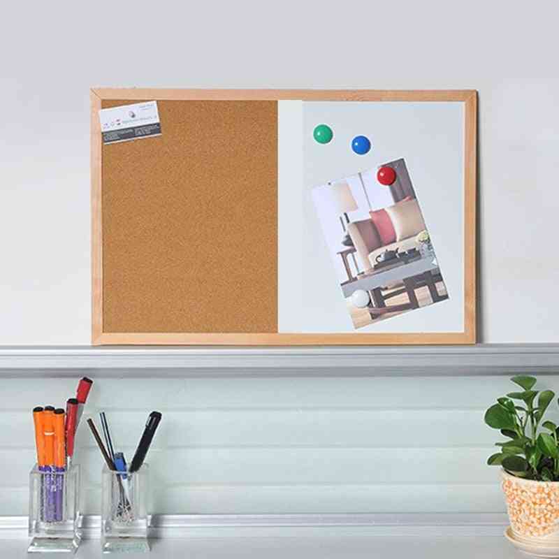 Wood Frame- Whiteboard Drawing Magnetic, Message Cork Board