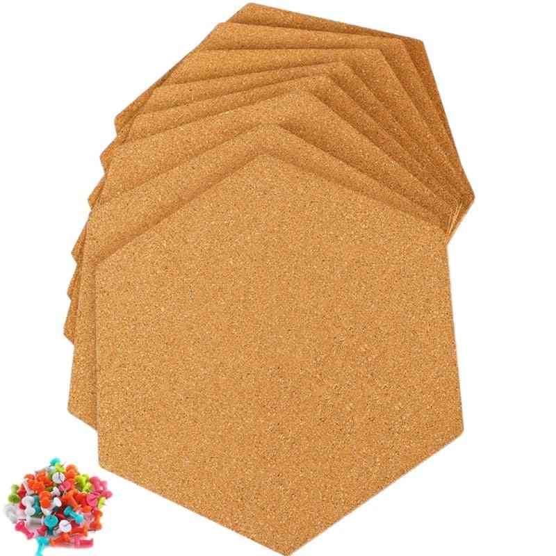 Hexagon Self Adhesive Cork Tiles, Wall Bulletin Boards, Pictures, Office, Memo And Home Decor