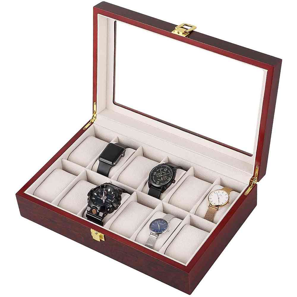 Dřevěné hodinky, displej pouzdra, organizér na šperky, krabička na držák
