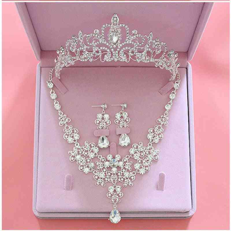 Crystal Wedding Bridal Jewelry Sets, Tiara Crown, , Hair Ornaments