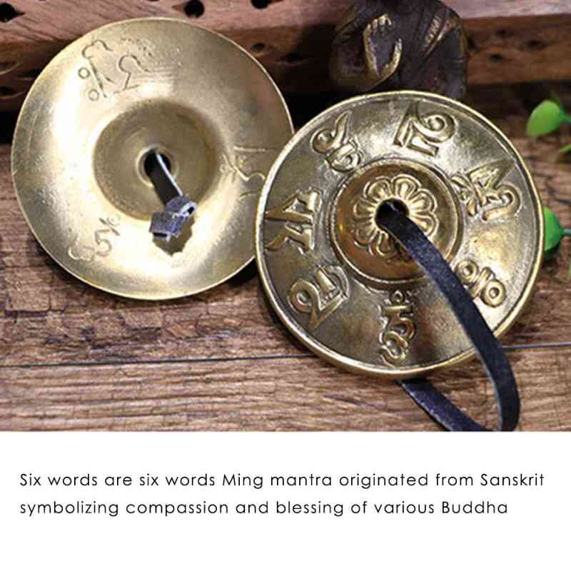 Yoga Cymbals Brass Bell- Chimes Tibetan Buddhist, Tingsha Meditation Accessory