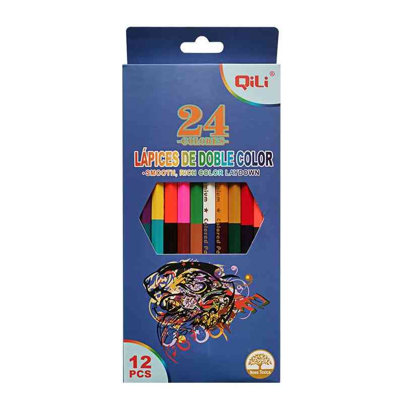Double-headed Color Lead Pencil Wood Colored-pencils For Drawing