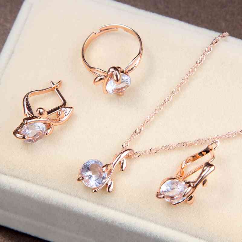 Elegant Gold Crystal Pendants, Necklaces, Earrings, Bridal Jewelry Sets