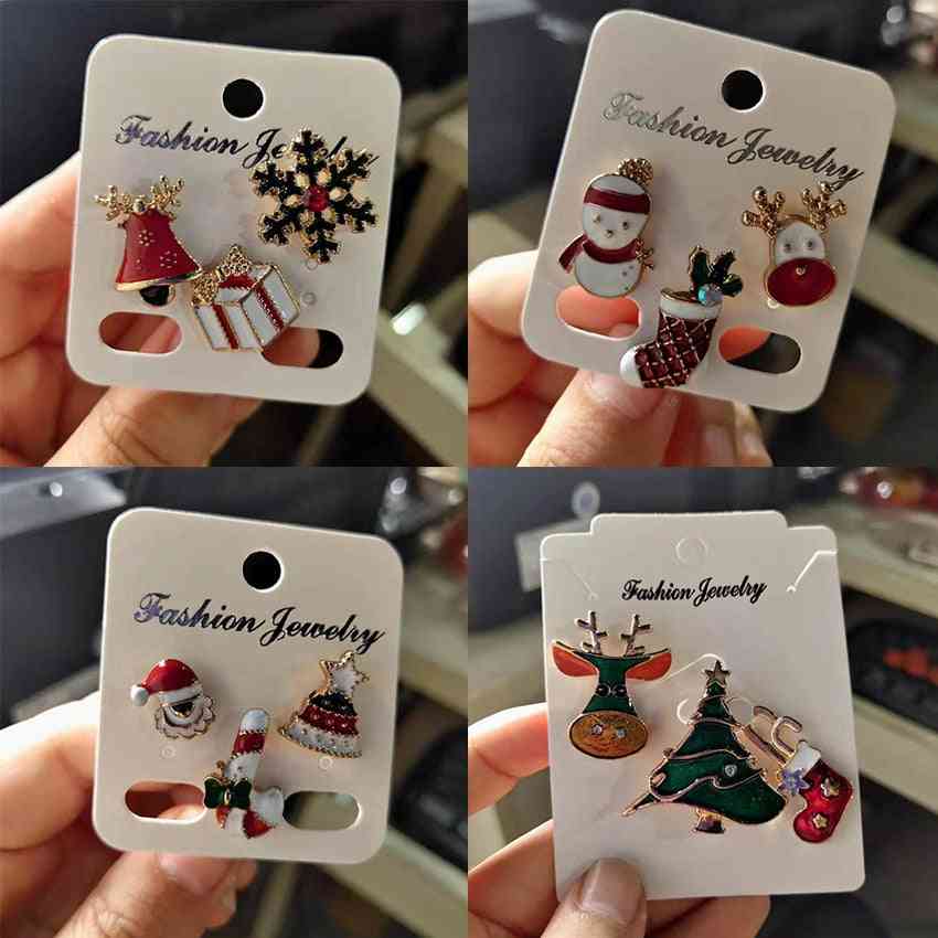 Merry Christmas Brooches, Socks Tree, Elk Enamel Badge, Small Brooch, Women Party Jewelry
